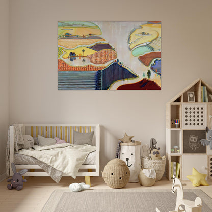 Delta Farms - 1996 - Wayne Thiebaud Art Prints - 100x150 cm / 40x60″ inches | Wayne Thiebaud Poster | Wayne Thiebaud Prints