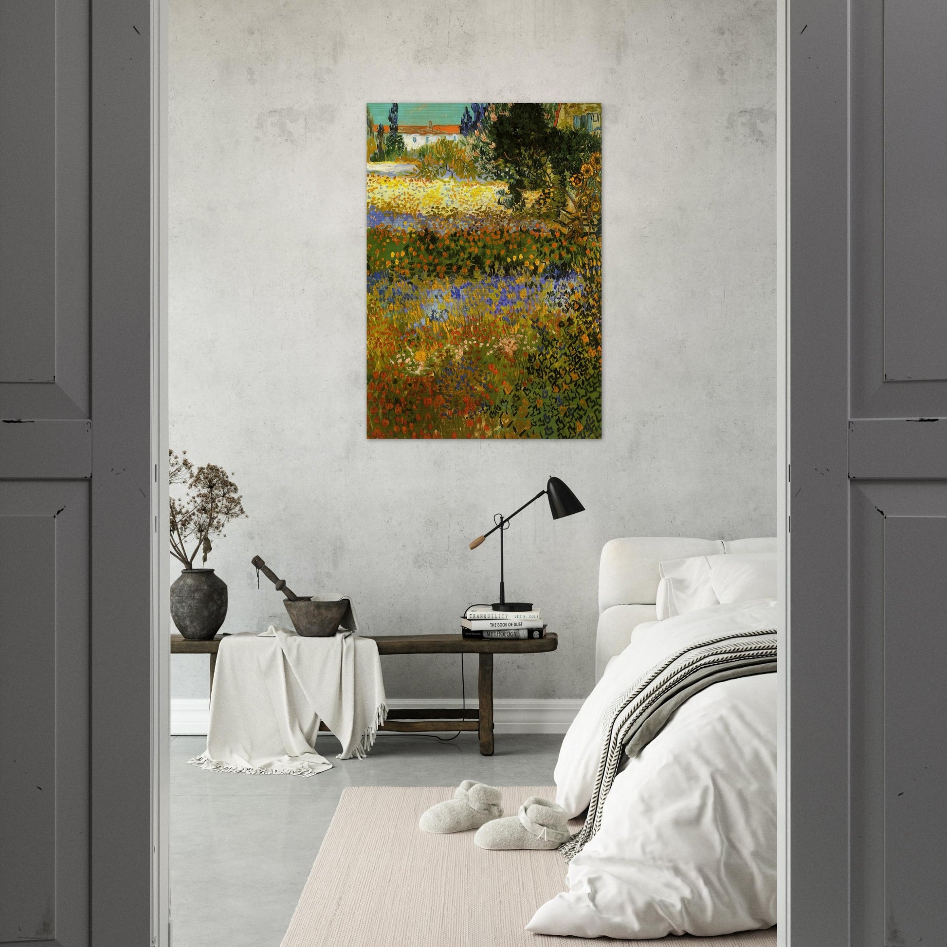 Flowering Garden - Vincent van Gogh Brushed Aluminum Print - 70x100 cm / 28x40 inches | Vincent van Gogh Aluminum Print | Vincent van Gogh Prints