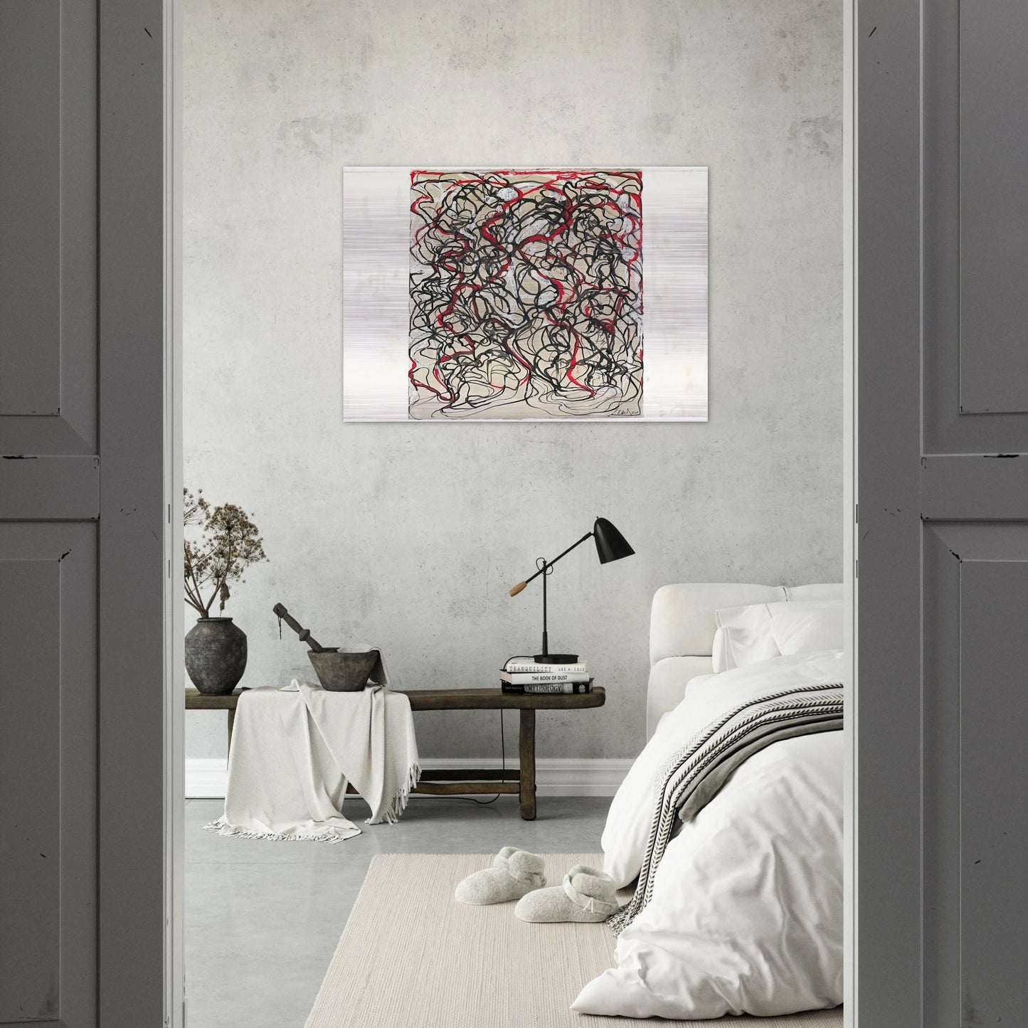 Letter with Red - 2009 - Brice Marden Brushed Aluminum Print - 70x100 cm / 28x40 inches | Brice Marden Aluminum Print | Brice Marden Prints