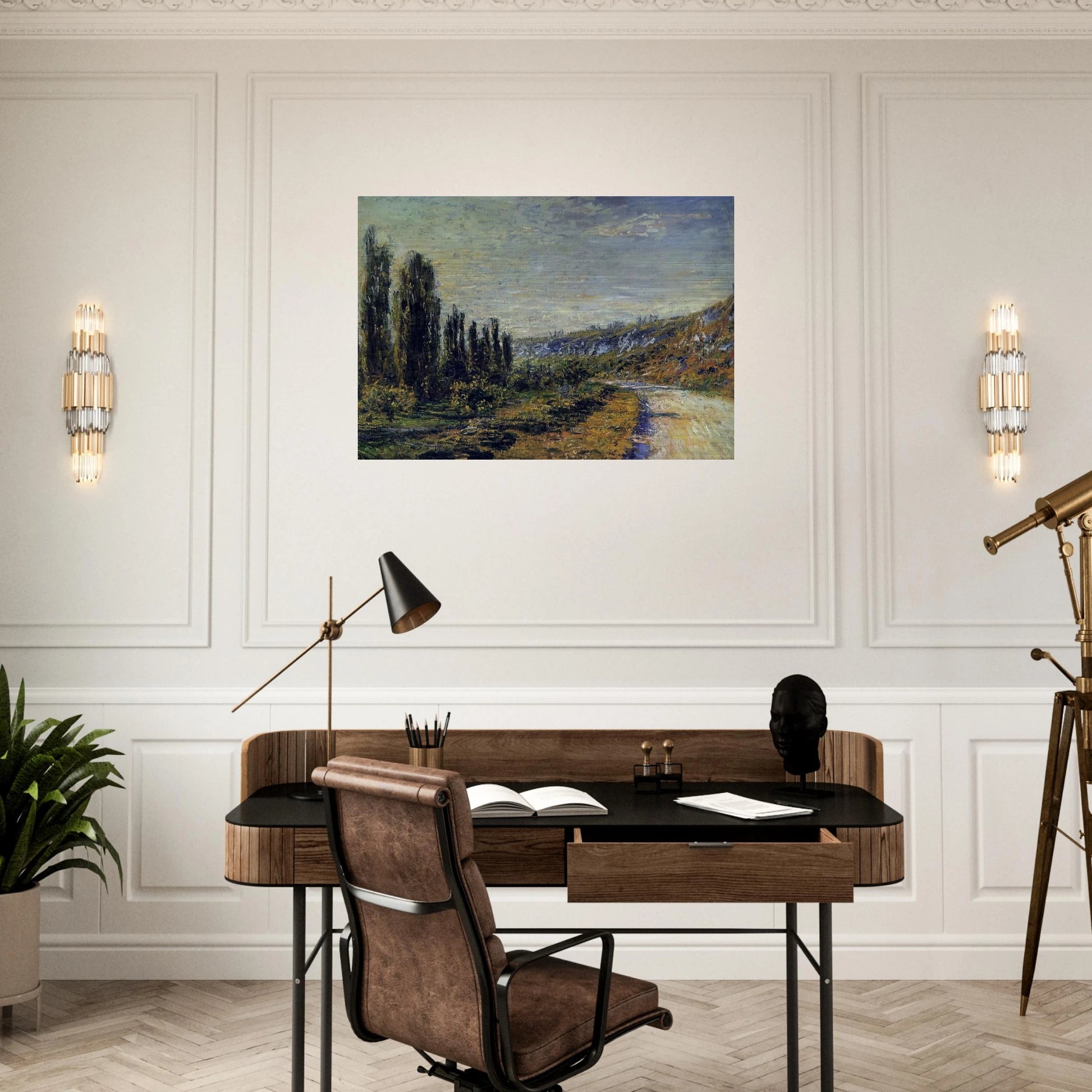 The Road from Vetheuil - claude monet Brushed Aluminum Print - 70x100 cm / 28x40 inches | claude monet Aluminum Print | claude monet Prints