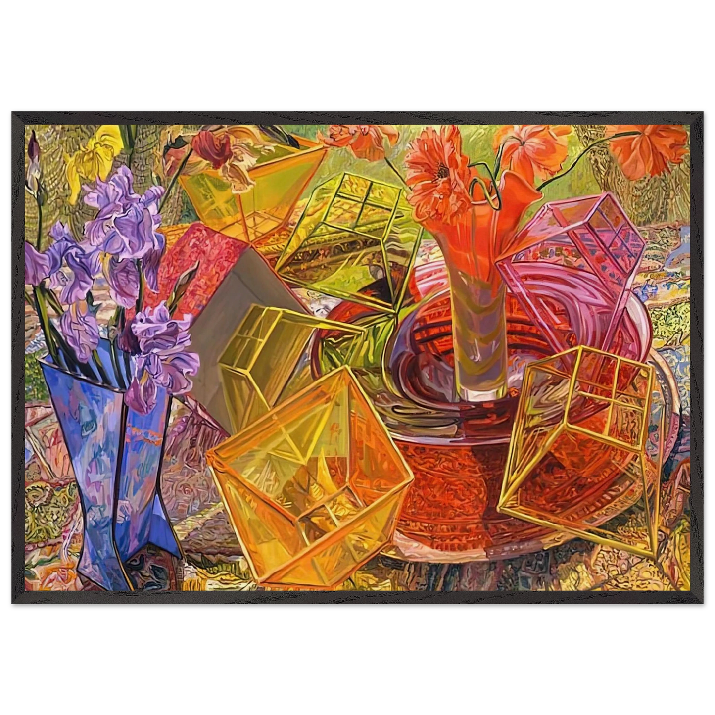 PLASTIC BOXES 2007 - Janet Fish 70x100 cm / 28x40 inches Framed Art Print – Black Wooden Frame