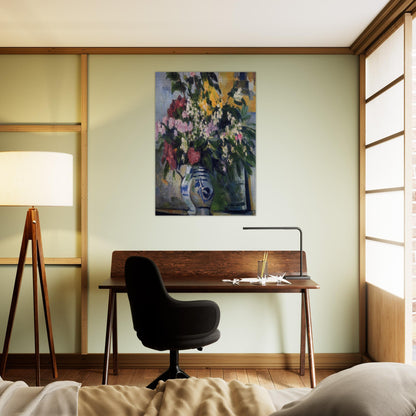 Two Vases of Flowers - Paul Cézanne Brushed Aluminum Print - 70x100 cm / 28x40 inches | Paul Cézanne Aluminum Print | Paul Cézanne Prints