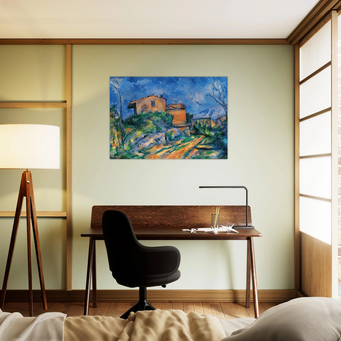 Maison Maria with a View of Chateau Noir - Paul Cézanne Brushed Aluminum Print - 70x100 cm / 28x40 inches | Paul Cézanne Aluminum Print | Paul Cézanne Prints