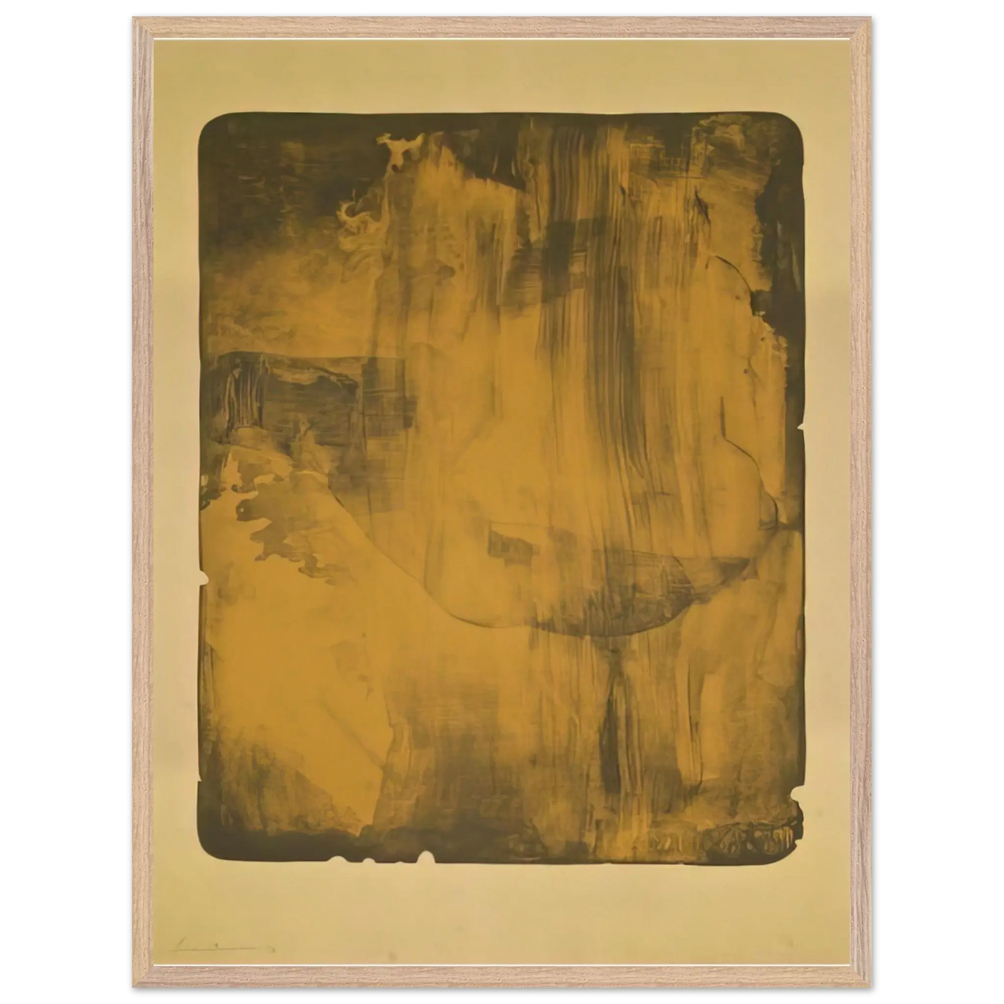 Helen Frankenthaler - Bronze Smoke - 1978 Wall art - 45x60 cm / 18x24 Inches - Premium Wooden Framed Poster With Fine Art Paper - Black frame