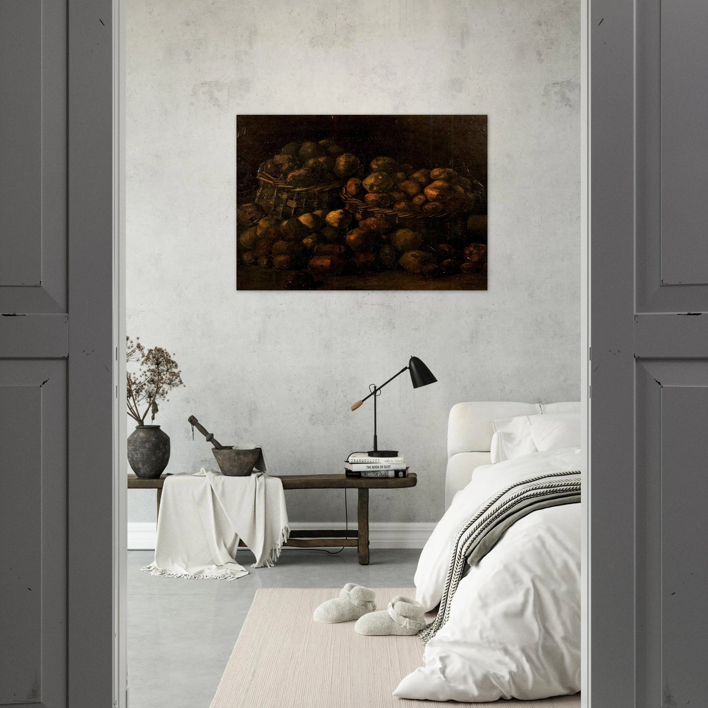 Baskets of Potatoes - Vincent van Gogh Brushed Aluminum Print - 70x100 cm / 28x40 inches | Vincent van Gogh Aluminum Print | Vincent van Gogh Prints