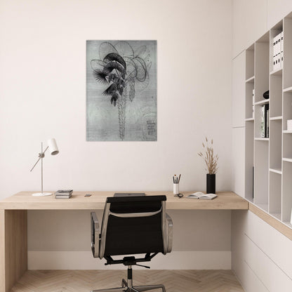 PALM TREE SKETCH - MC Escher Brushed Aluminum Print - 70x100 cm / 28x40 inches | MC Escher Aluminum Print | MC Escher Prints