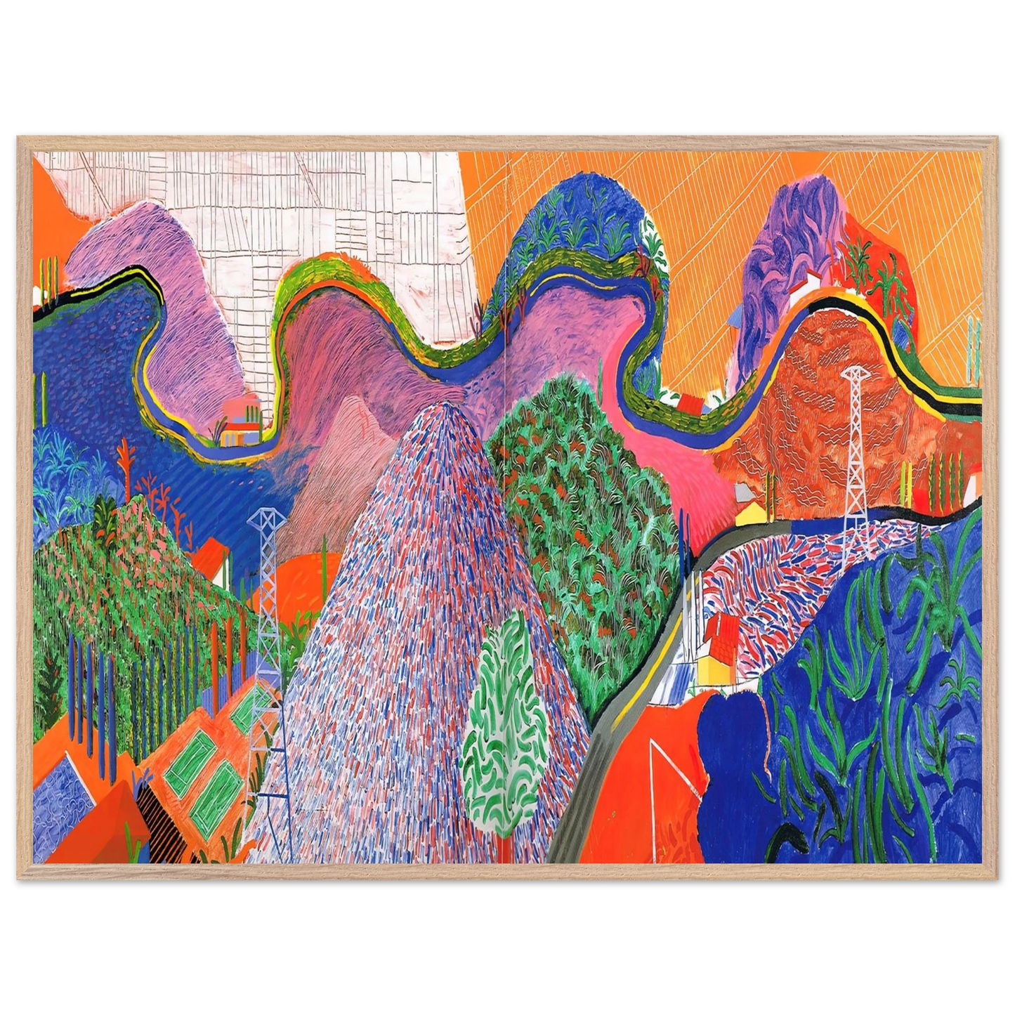 David Hockney - David Hockney Wall art - 30x45 cm / 12x18 inches - Premium Wooden Framed Poster With Fine Art Paper-canvas - Black frame