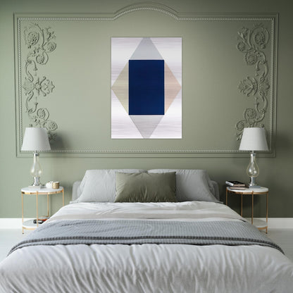 Blauer kern - 1969 - Max Bill Brushed Aluminum Print - 70x100 cm / 28x40 inches | Max Bill Aluminum Print | Max Bill Prints