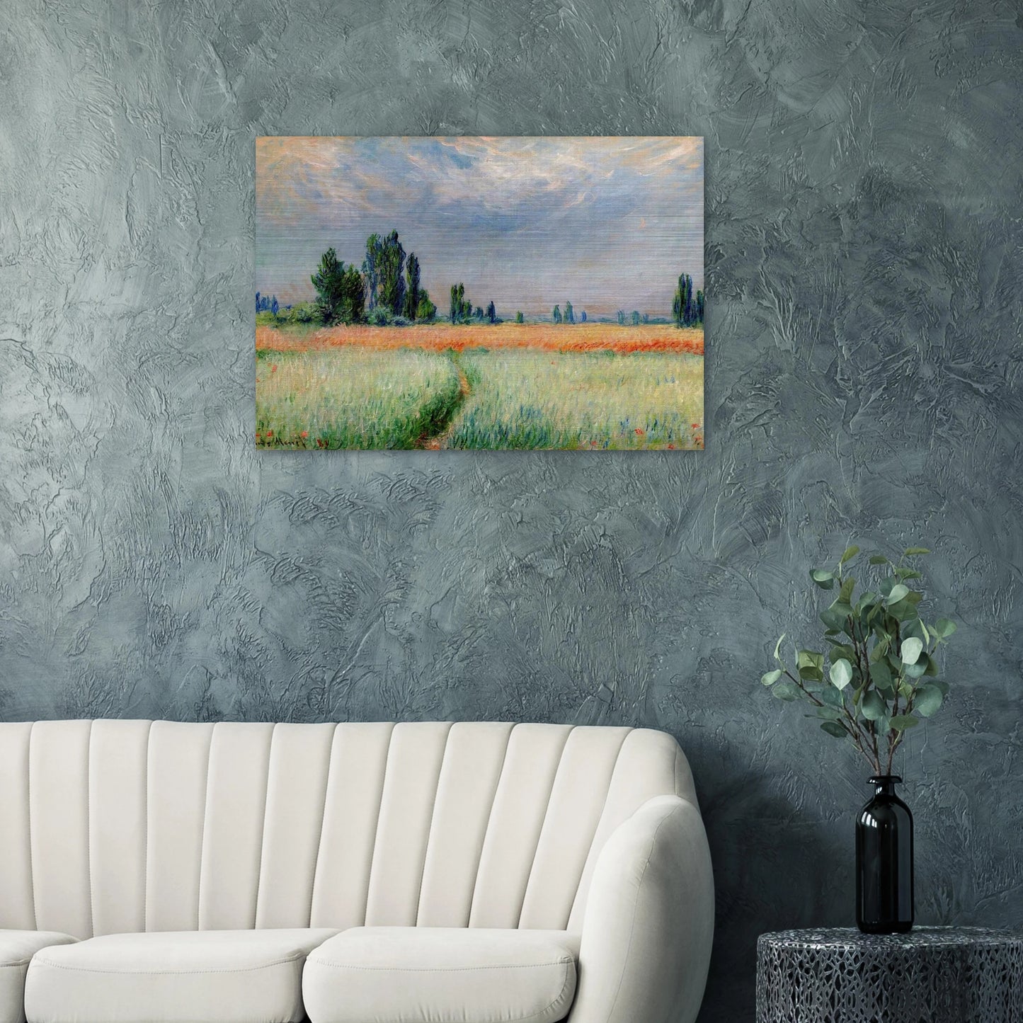 The Wheat Field - claude monet Brushed Aluminum Print - 70x100 cm / 28x40 inches | claude monet Aluminum Print | claude monet Prints