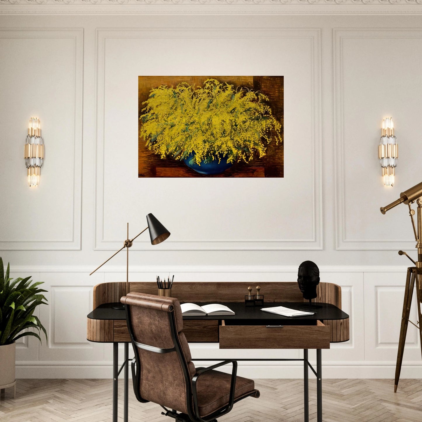 MIMOSAS 1939 - Moise Kisling Brushed Aluminum Print - 70x100 cm / 28x40 inches | Moise Kisling Aluminum Print | Moise Kisling Prints