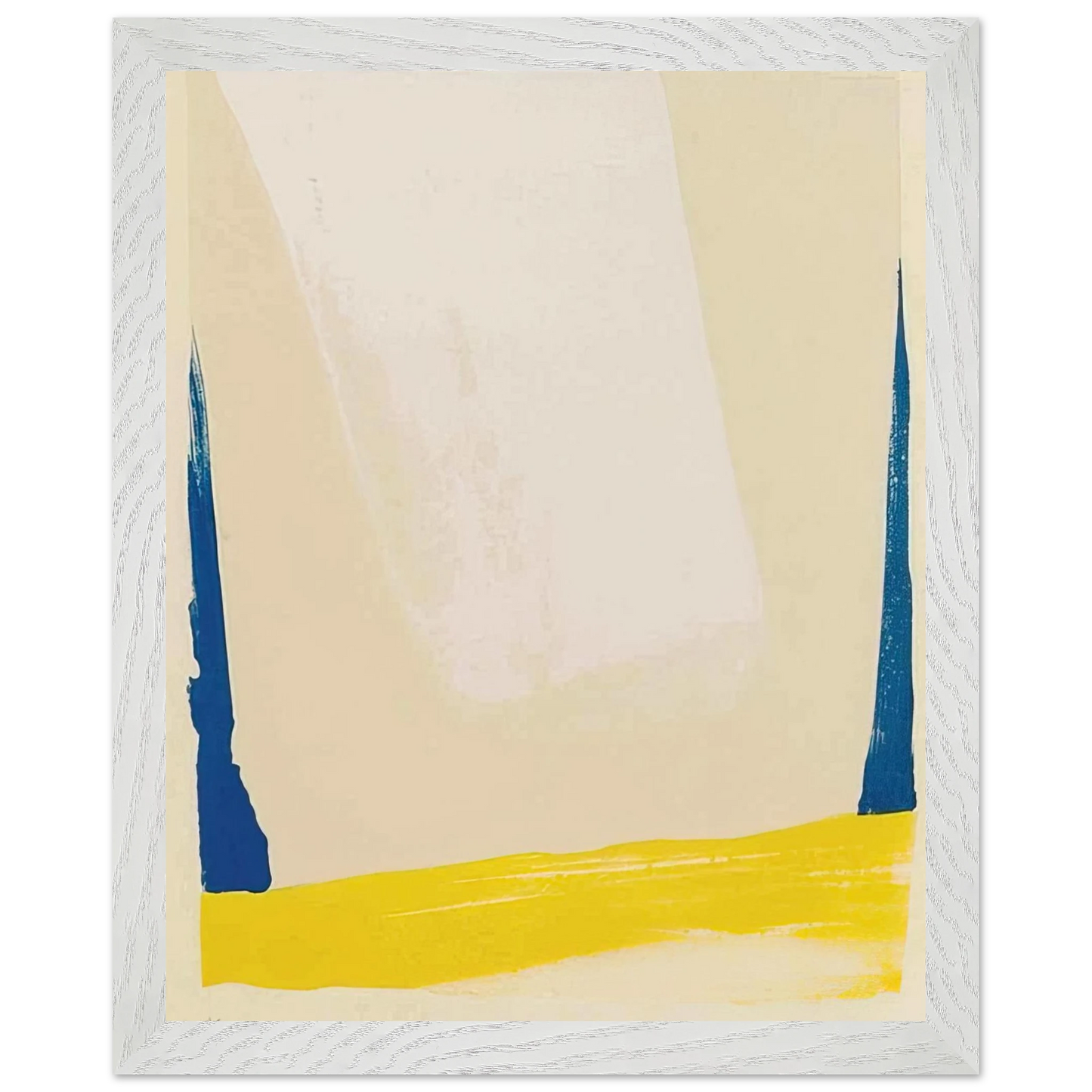 Helen Frankenthaler - White Portal - 1967 Wall art - 70x100 cm / 28x40 inches - Premium Wooden Framed Poster With Fine Art Paper-canvas - White frame