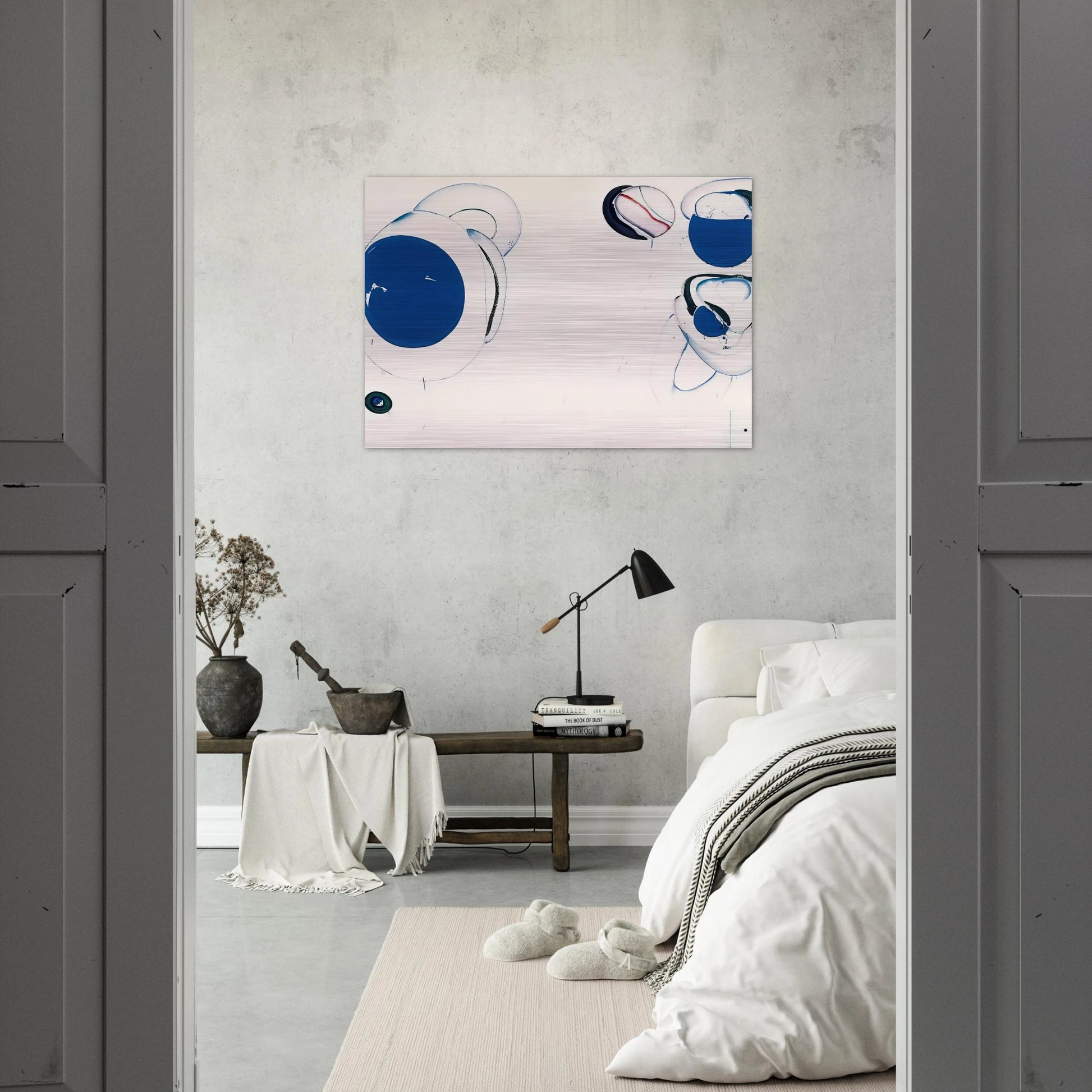 Blue Balls VIII - Sam Francis Brushed Aluminum Print - 70x100 cm / 28x40 inches | Sam Francis Aluminum Print | Sam Francis Prints