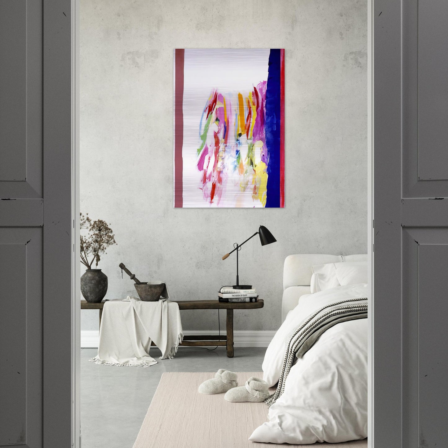 Jubilant Blue - 1972 - Ronnie Landfield Brushed Aluminum Print - 70x100 cm / 28x40 inches | Ronnie Landfield Aluminum Print | Ronnie Landfield Prints