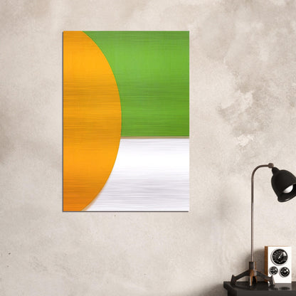 Orange Relief with Green - Ellsworth Kelly Brushed Aluminum Print - 70x100 cm / 28x40 inches | Ellsworth Kelly Aluminum Print | Ellsworth Kelly Prints