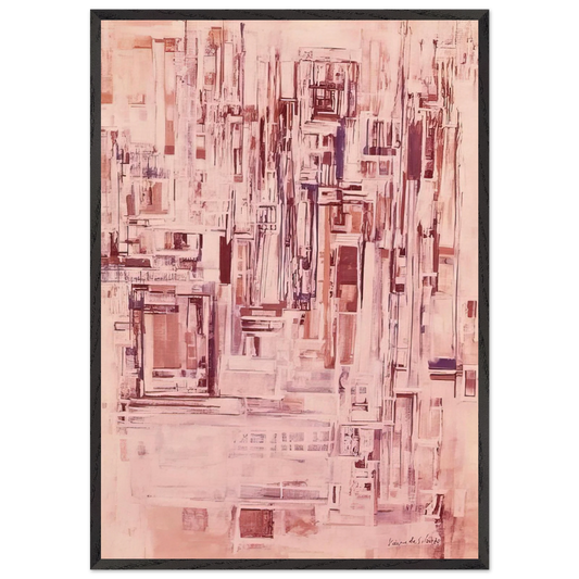 Untitled - 1970 N15 - Maria Helena Vieira da Silva 70x100 cm / 28x40 inches Framed Art Print – Black Wooden Frame