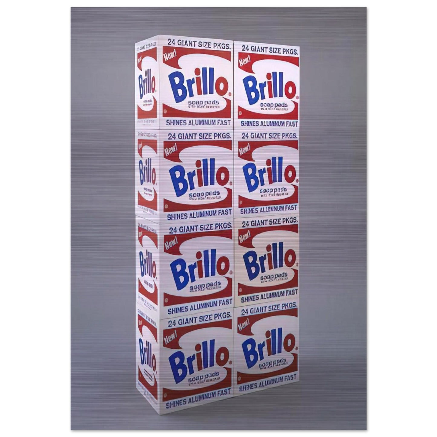Brillo Soap Pads Boxes - Andy Warhol Brushed Aluminum Print - 70x100 cm / 28x40 inches | Andy Warhol Aluminum Print | Andy Warhol Prints