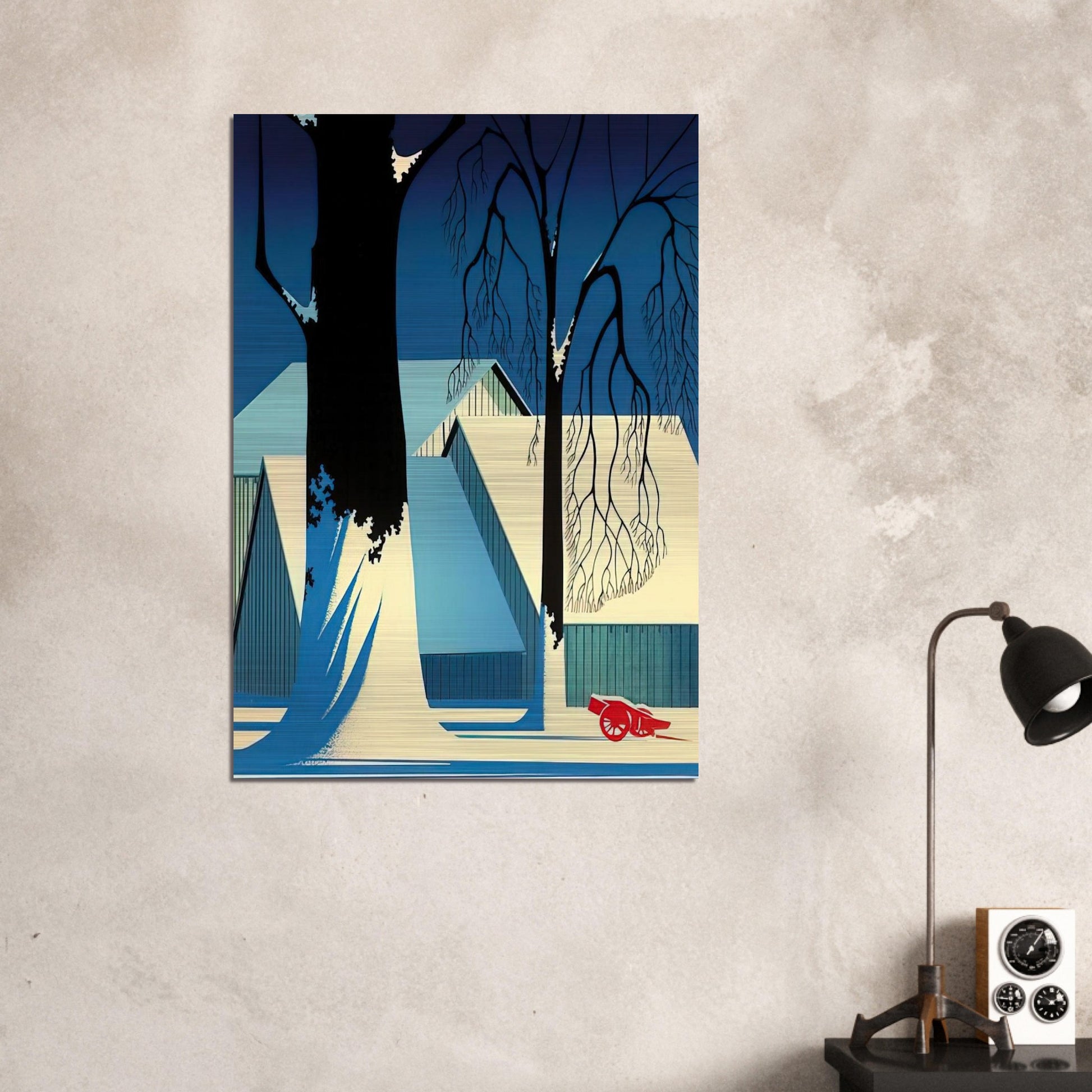 Turquoise - Eyvind Earle Brushed Aluminum Print - 70x100 cm / 28x40 inches | Eyvind Earle Aluminum Print | Eyvind Earle Prints