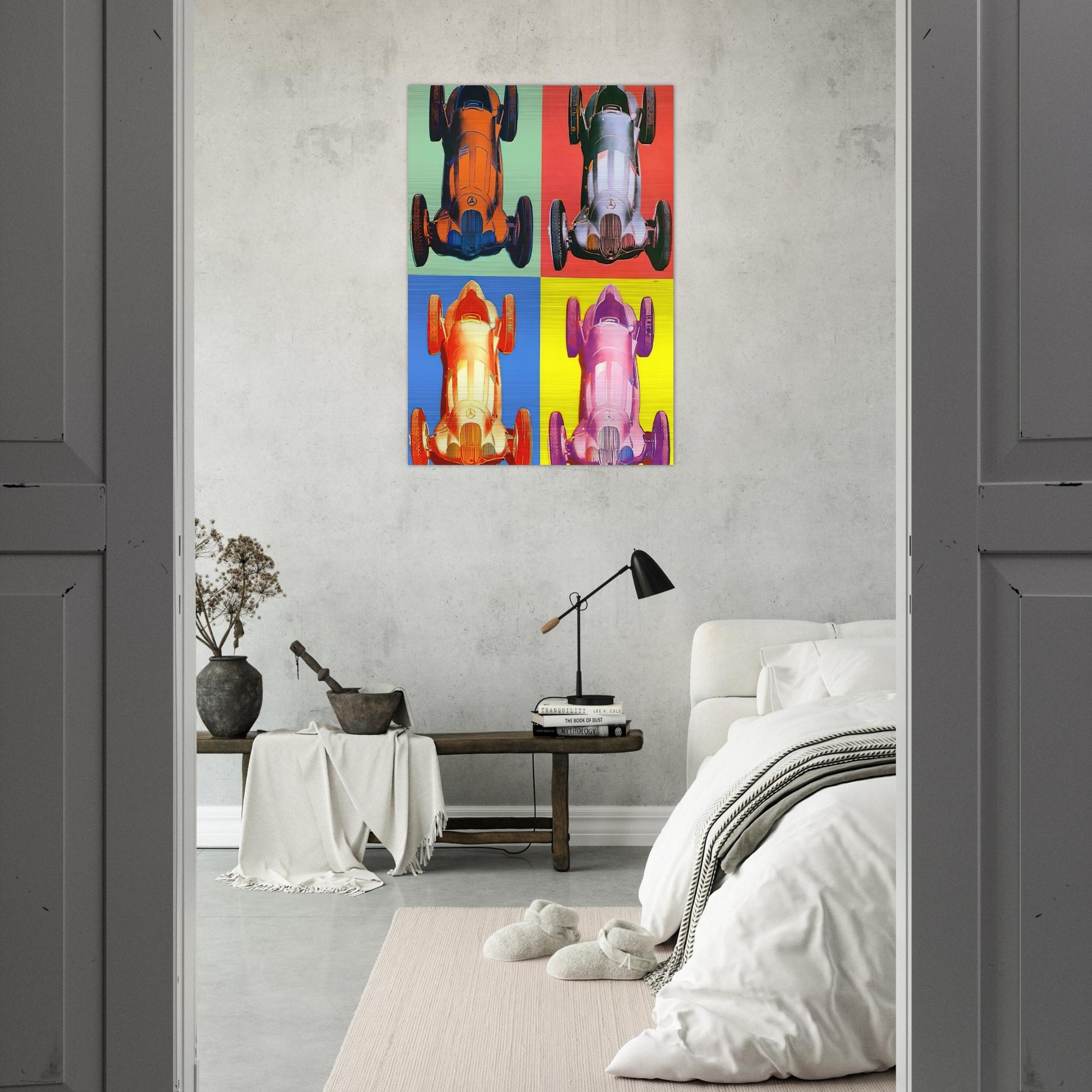 Benz Racing Car - Andy Warhol Brushed Aluminum Print - 70x100 cm / 28x40 inches | Andy Warhol Aluminum Print | Andy Warhol Prints