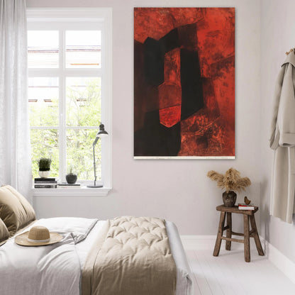 Composition brune et rouge - 1964 - Serge Poliakoff Art Prints - 100x150 cm / 40x60″ inches | Serge Poliakoff Poster | Serge Poliakoff Prints