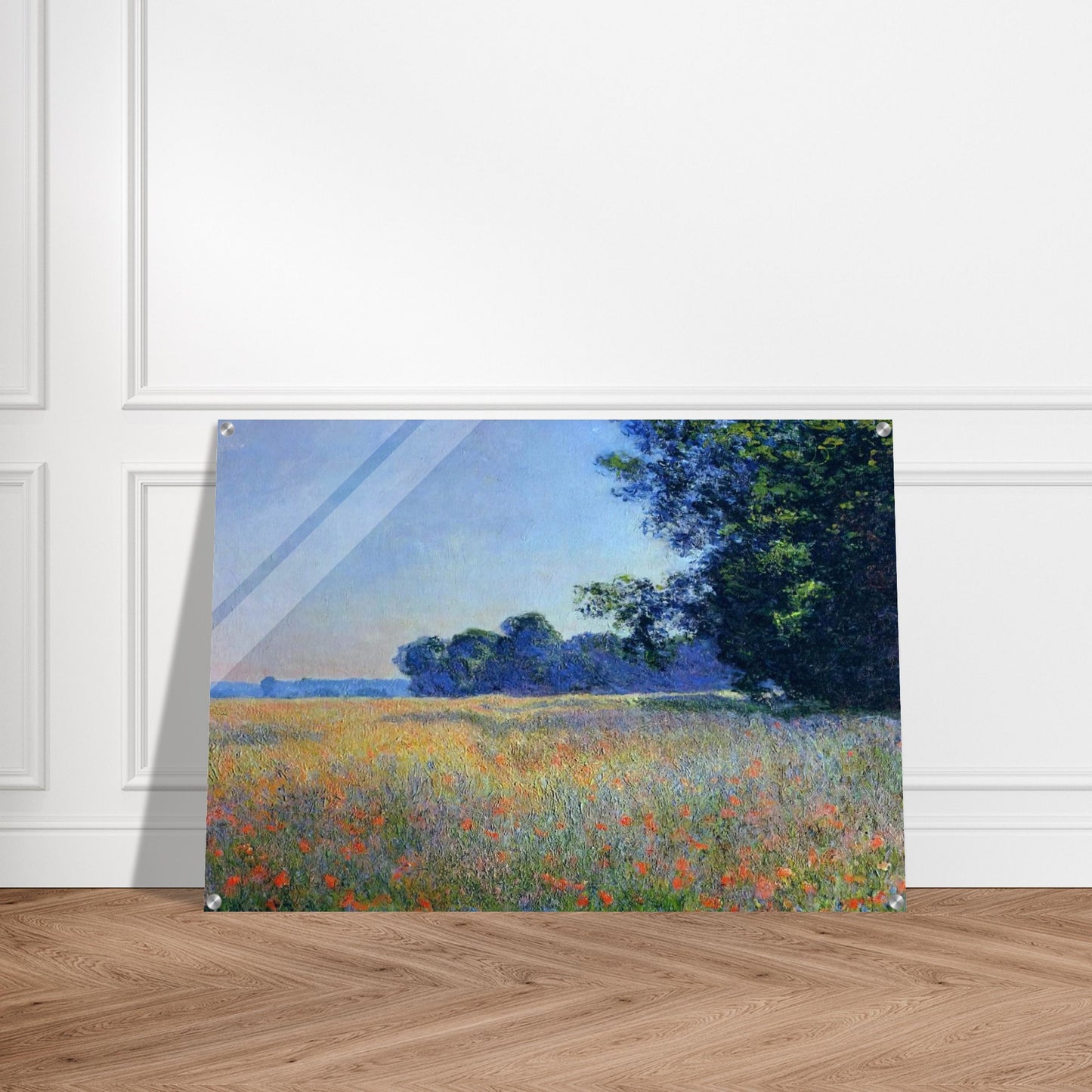 Oat and Poppy Field, Giverny - claude monet Acrylic Print - 70x100 cm / 28x40″ inches
