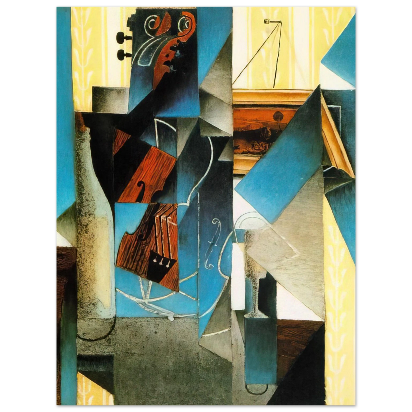 Juan Gris - VIOLIN AND PRINT 1913  75x100 cm / 30x40inches Fine Art Poster