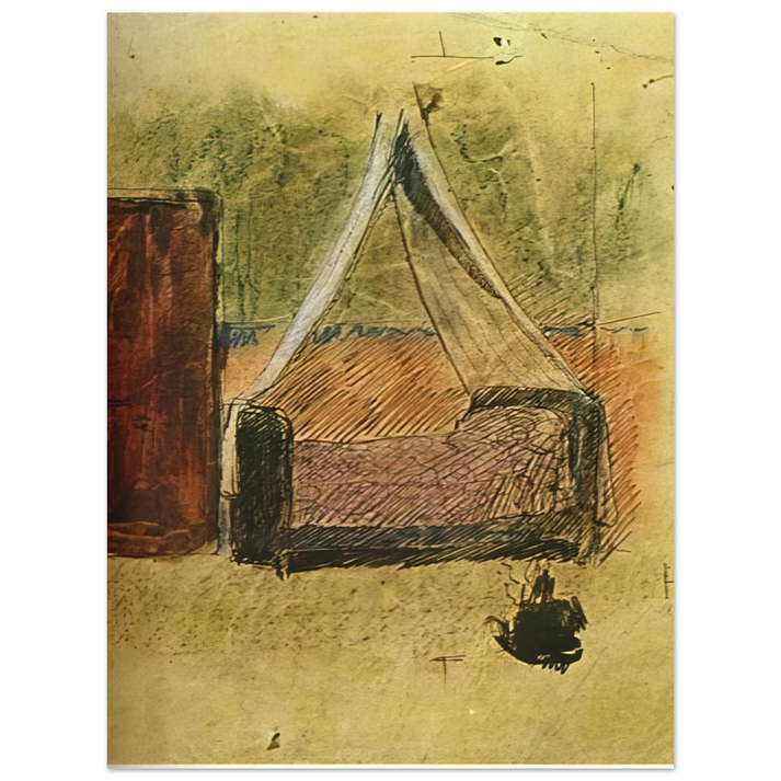 Pablo Picasso - Bed with mosquito nets  75x100 cm / 30x40inches Fine Art Poster