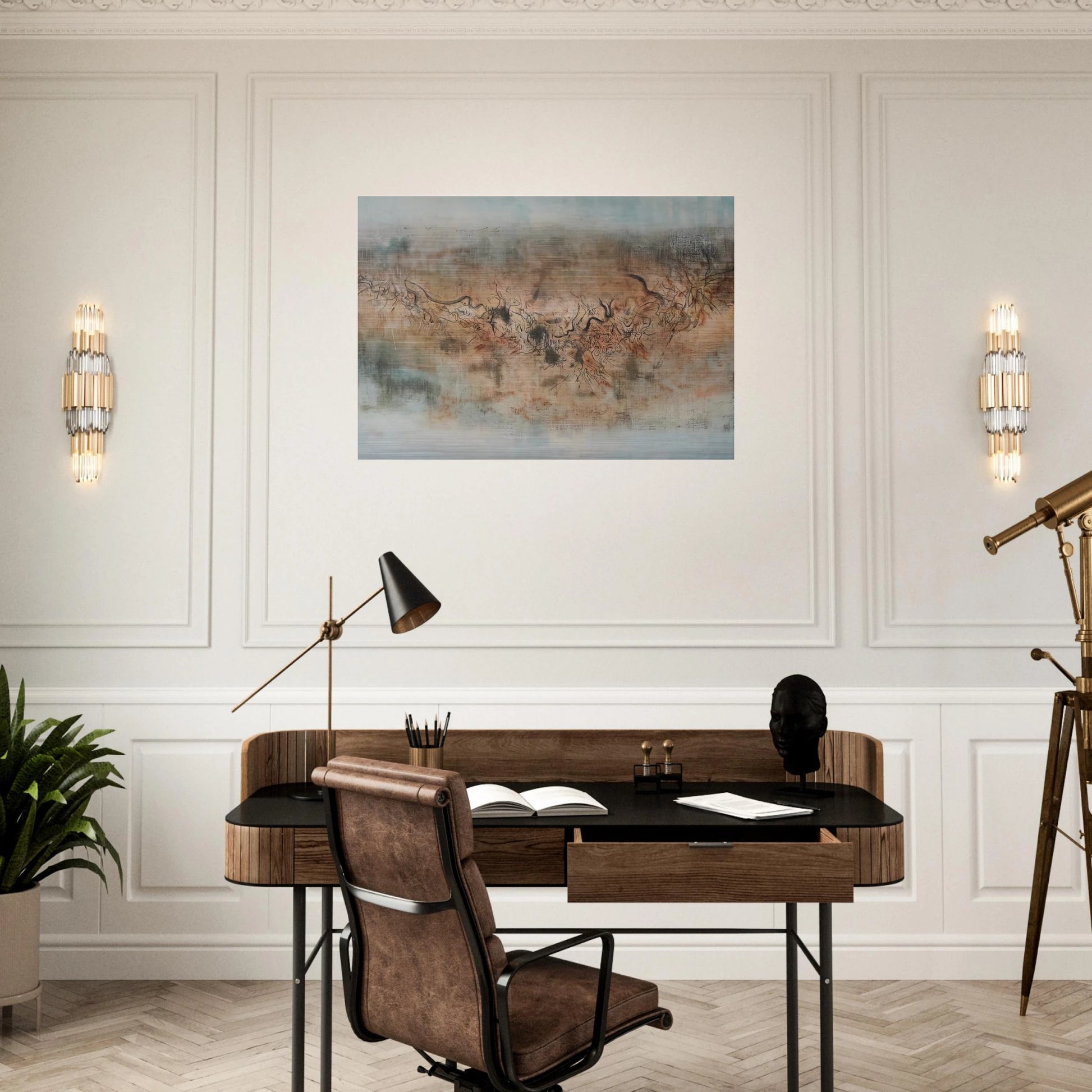 VENT ET POUSSI RE 1957 - Zao Wou-Ki Brushed Aluminum Print - 70x100 cm / 28x40 inches | Zao Wou-Ki Aluminum Print | Zao Wou-Ki Prints