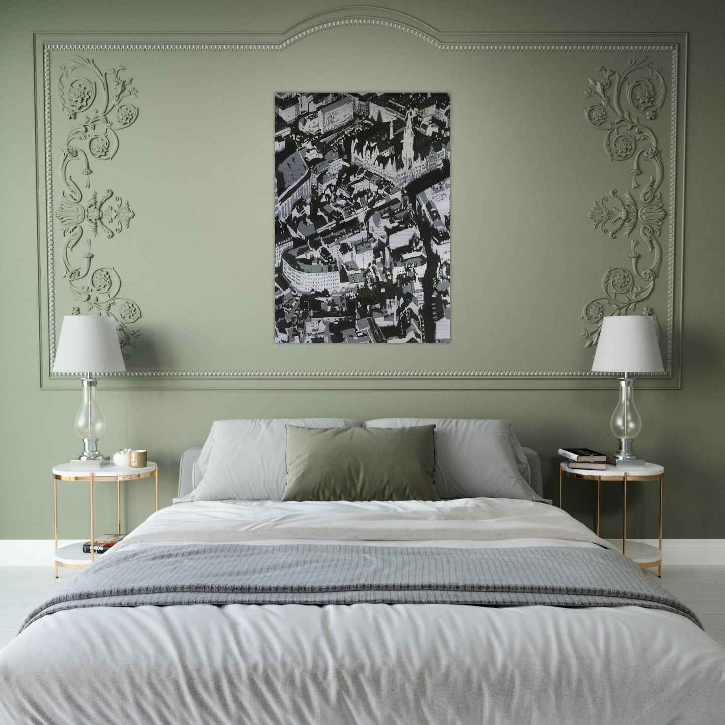 TOWNSCAPE MU 1968 - Gerhard Richter Brushed Aluminum Print - 70x100 cm / 28x40 inches | Gerhard Richter Aluminum Print | Gerhard Richter Prints