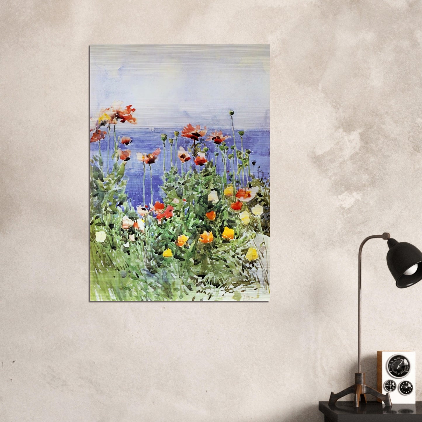 Poppies, Isles of Shoals 02 - Childe Hassam Brushed Aluminum Print - 70x100 cm / 28x40 inches | Childe Hassam Aluminum Print | Childe Hassam Prints