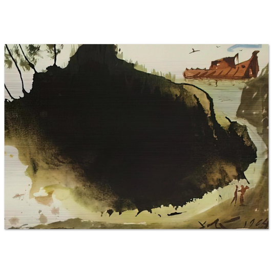 AQUAE DILUVII SUPER TERRAM GENESIS 6 17 1967 - Salvador Dali Brushed Aluminum Print - 70x100 cm / 28x40 inches | Salvador Dali Aluminum Print | Salvador Dali Prints