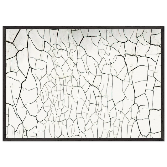 White Cretto - 1975 - Alberto Burri 70x100 cm / 28x40 inches Framed Art Print – Black Wooden Frame