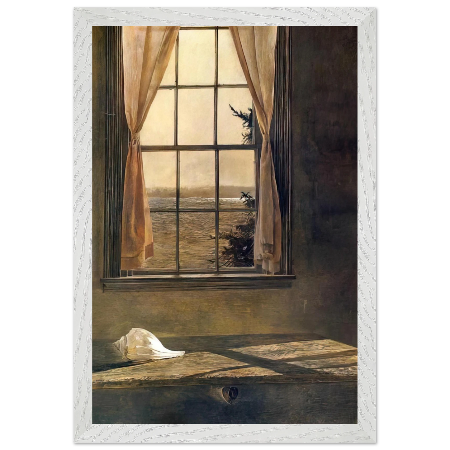 Andrew Wyeth - HER ROOM Wall Art - 30x40 cm / 12x16 inches - Premium Wooden Framed Poster With Fine Art Paper-canvas - Wood frame