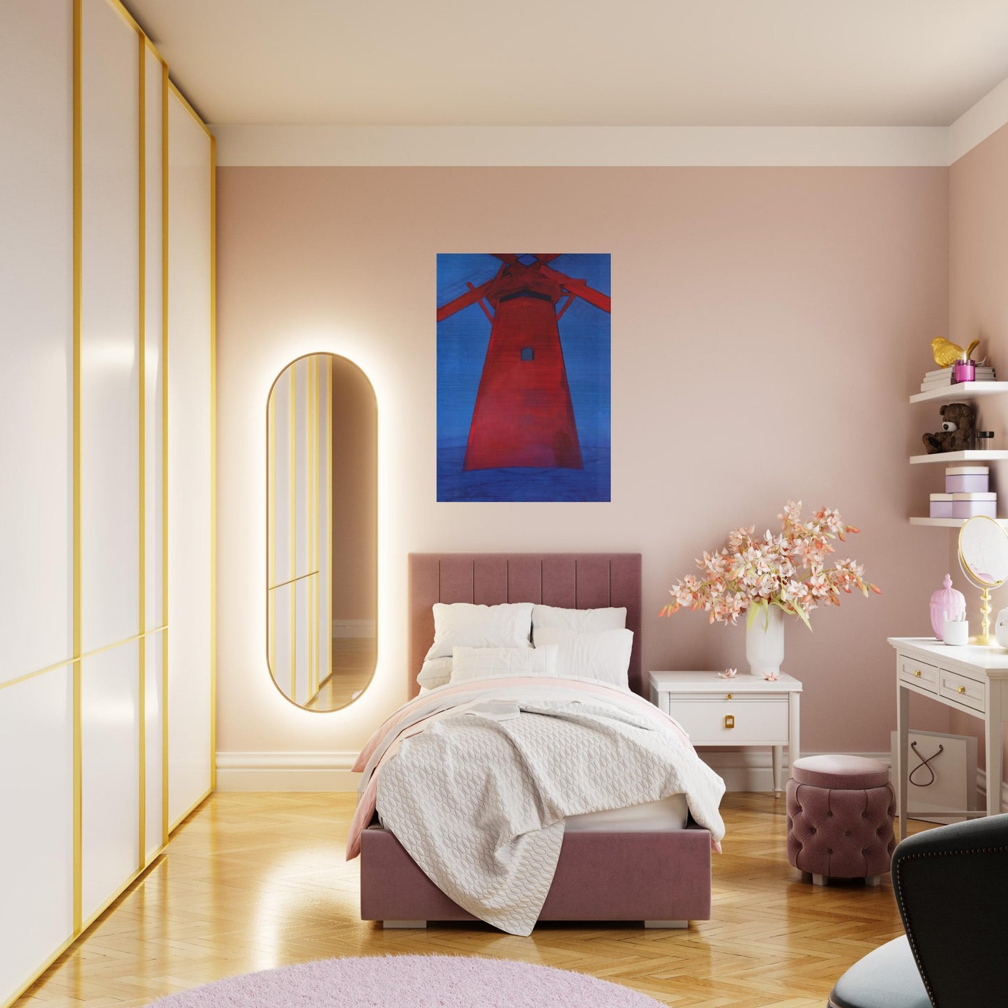 The Red Mill - Piet Mondrian Brushed Aluminum Print - 70x100 cm / 28x40 inches | Piet Mondrian Aluminum Print | Piet Mondrian Prints