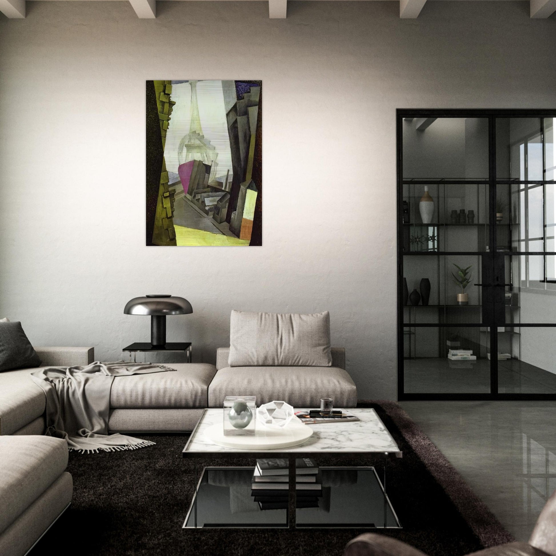 LA TOUR EIFFEL 1914 - Diego Rivera Brushed Aluminum Print - 70x100 cm / 28x40 inches | Diego Rivera Aluminum Print | Diego Rivera Prints