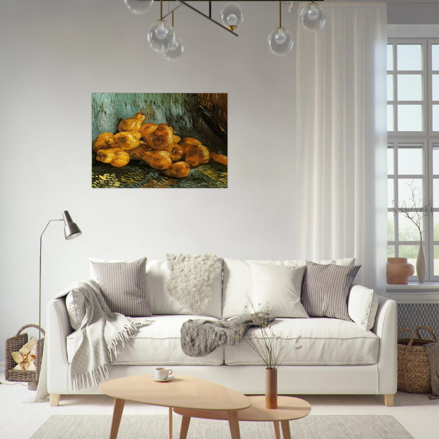 Still Life with Pears - Vincent van Gogh Brushed Aluminum Print - 70x100 cm / 28x40 inches | Vincent van Gogh Aluminum Print | Vincent van Gogh Prints
