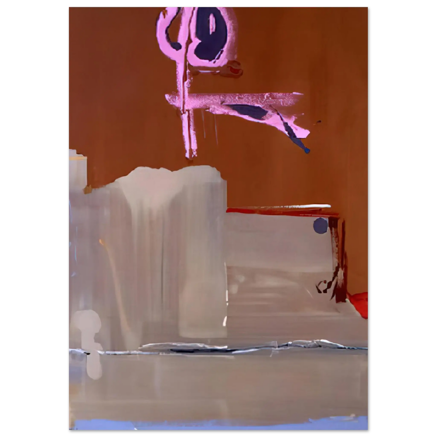 Helen Frankenthaler - Captain s Watch - 1986 Wall art - 28x43  cm / XL (11x17 Inches) - Premium Wooden Framed Poster With Fine Art Paper - Wood frame