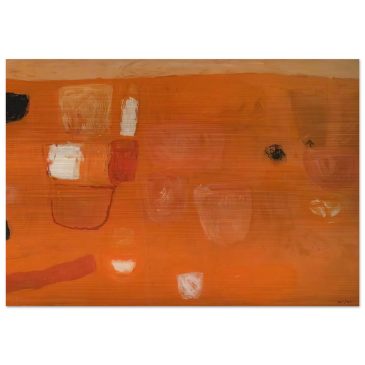 Orange and Red - 1957 - William Scott Brushed Aluminum Print - 70x100 cm / 28x40 inches | William Scott Aluminum Print | William Scott Prints