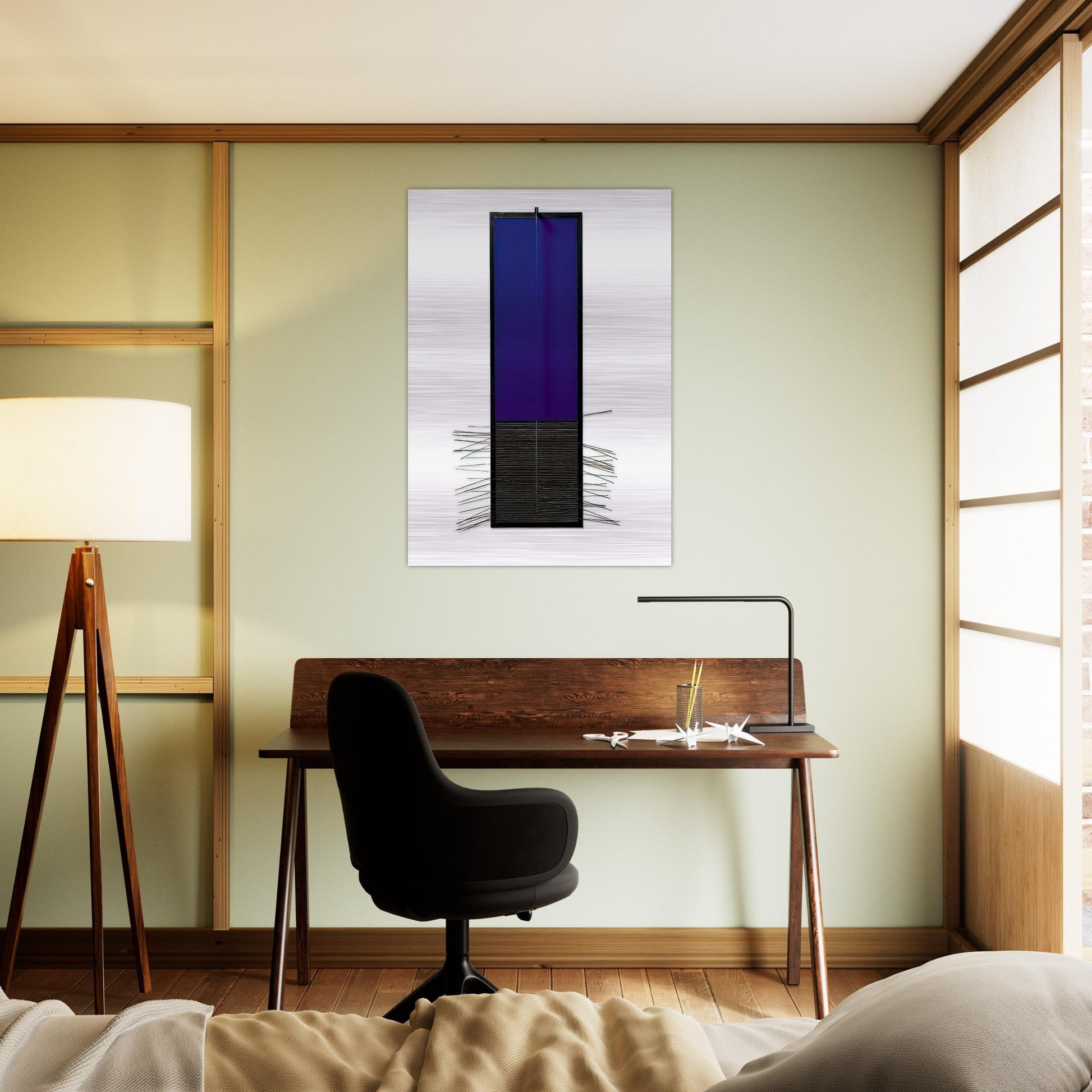 BLEU VERTICAL - Jesus Rafael Soto Brushed Aluminum Print - 70x100 cm / 28x40 inches | Jesus Rafael Soto Aluminum Print | Jesus Rafael Soto Prints