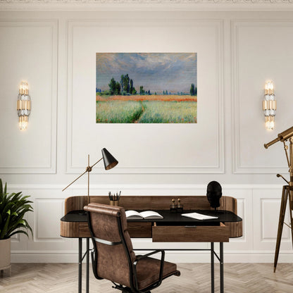 The Wheat Field - claude monet Brushed Aluminum Print - 70x100 cm / 28x40 inches | claude monet Aluminum Print | claude monet Prints