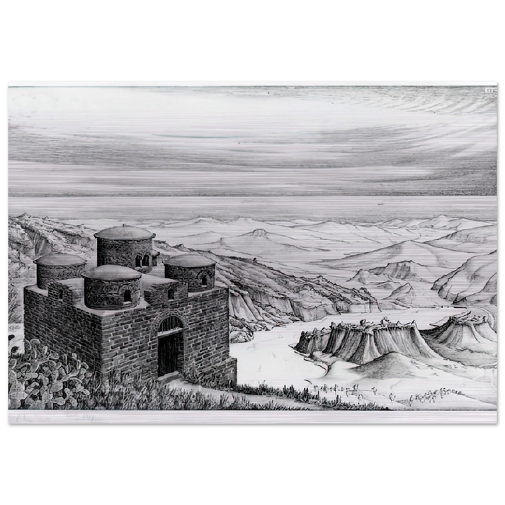 CATTOLICA OF STILO CALABRIA 1930 - MC Escher Brushed Aluminum Print - 70x100 cm / 28x40 inches | MC Escher Aluminum Print | MC Escher Prints