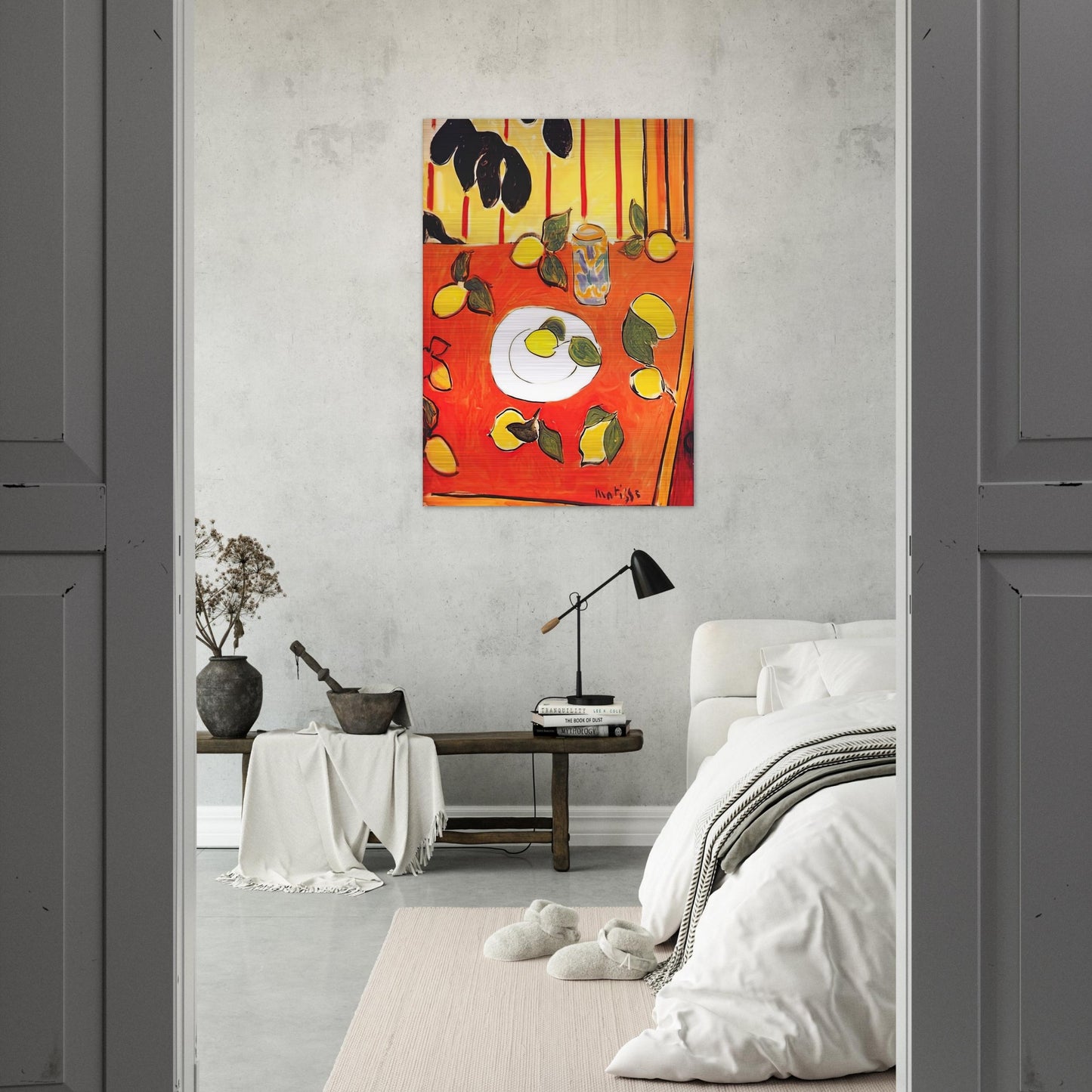 BLACK PHILODENDRON AND LEMONS 1943 - Henri Matisse Brushed Aluminum Print - 70x100 cm / 28x40 inches | Henri Matisse Aluminum Print | Henri Matisse Prints