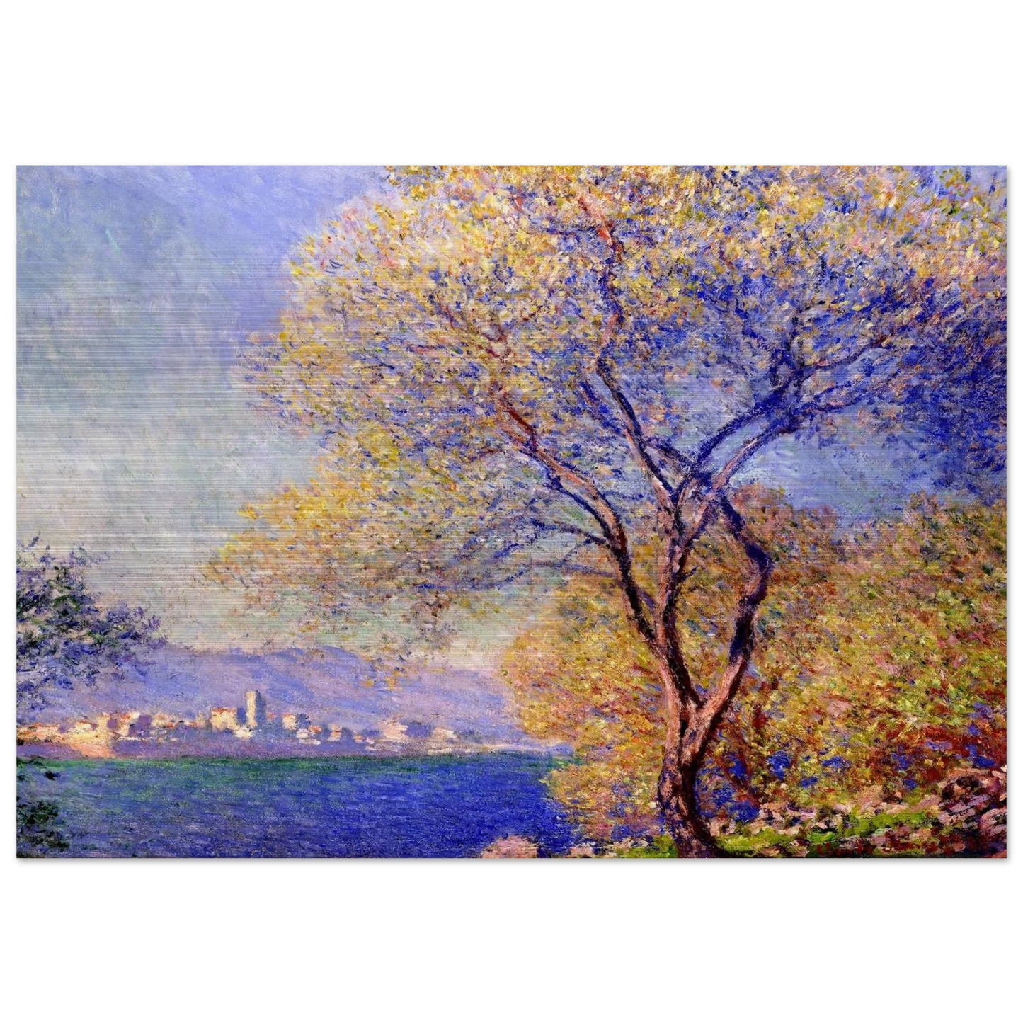 Antibes Seen from the Salis Gardens 01 - claude monet Brushed Aluminum Print - 70x100 cm / 28x40 inches | claude monet Aluminum Print | claude monet Prints
