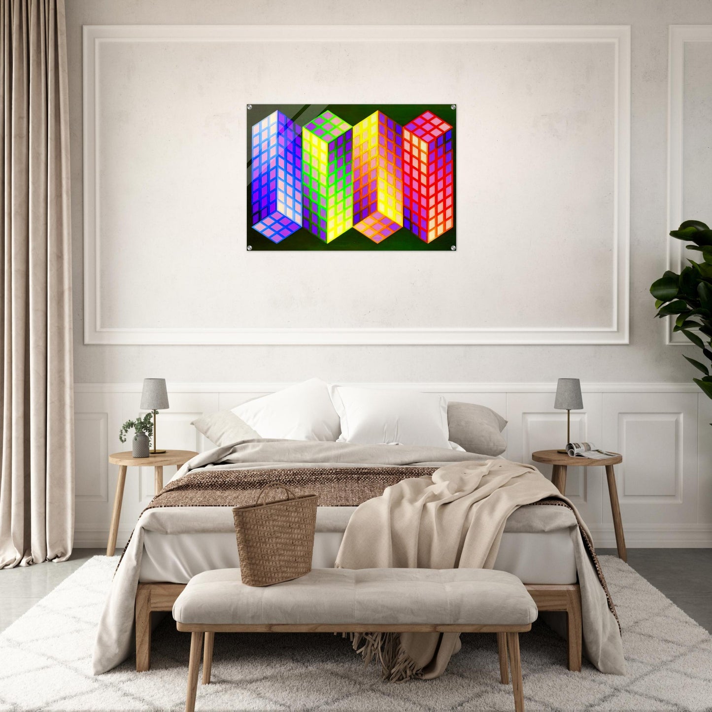 Torony-Nagy - 1969 - Victor Vasarely Acrylic Print - 70x100 cm / 28x40″ inches