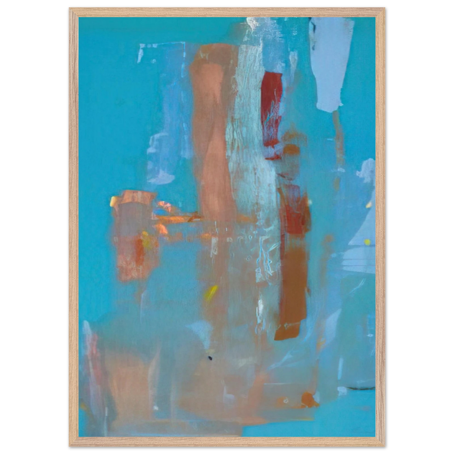 Helen Frankenthaler - In on Blue - 1976 Wall art - 50x50 cm / 20x20 inches - Premium Wooden Framed Poster With Fine Art Paper-canvas - White frame