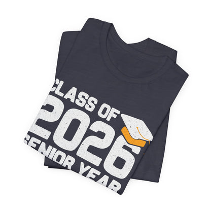 Klas van 2026 Laatstejaars T-shirt, Afstudeershirt, Unisex Afstudeergeschenk, Middelbare School Leerlingen Kleding, College Gebonden T-shirt