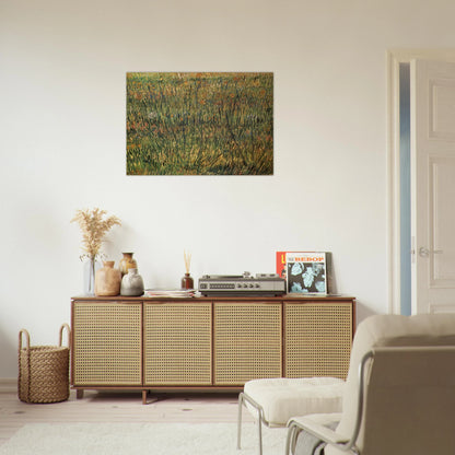 Pasture in Bloom - Vincent van Gogh Brushed Aluminum Print - 70x100 cm / 28x40 inches | Vincent van Gogh Aluminum Print | Vincent van Gogh Prints