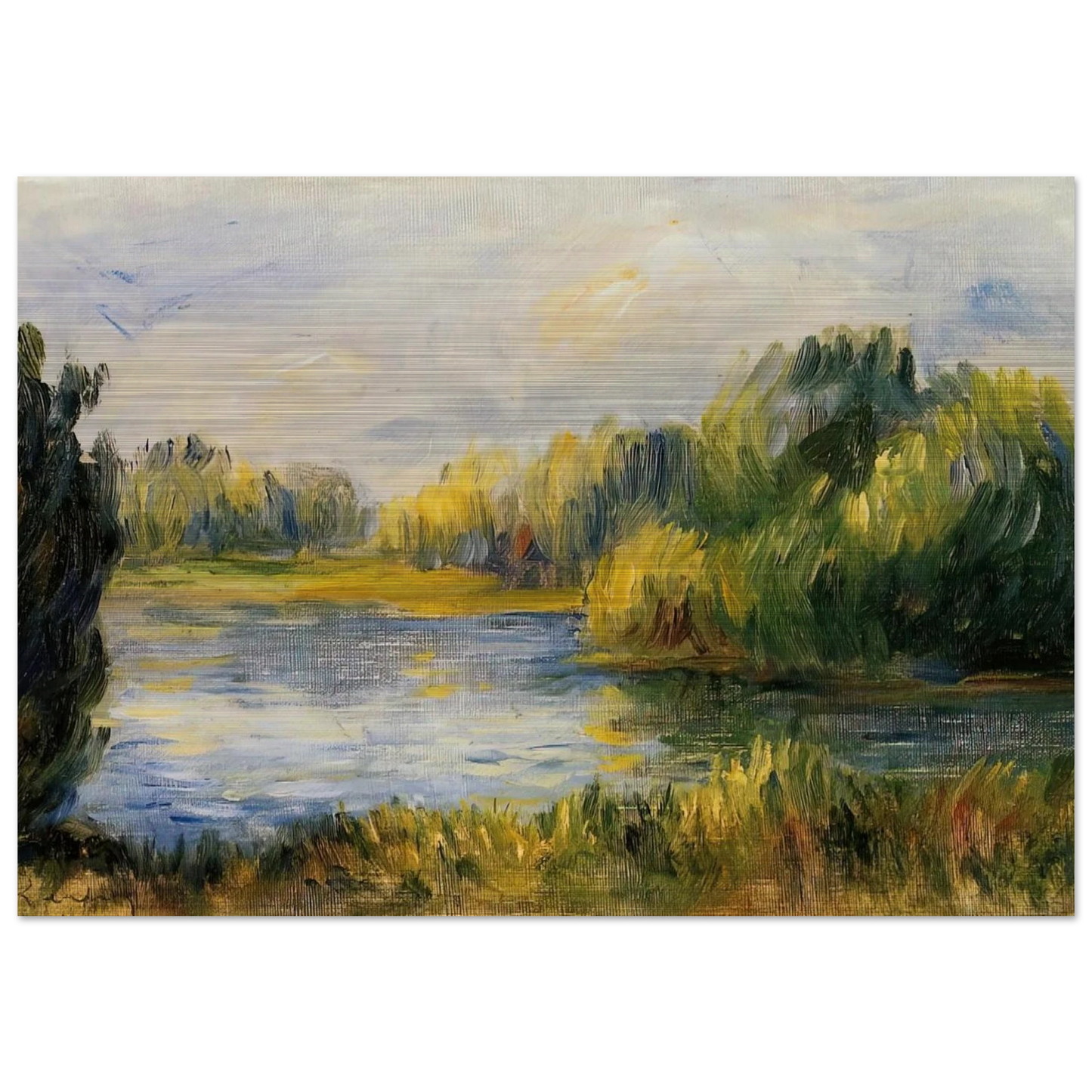 The Banks of the River - Pierre-Auguste Renoir Brushed Aluminum Print - 70x100 cm / 28x40 inches | Pierre-Auguste Renoir Aluminum Print | Pierre-Auguste Renoir Prints