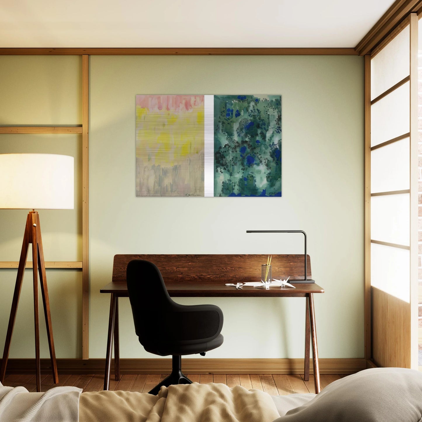 Harmony in Blue and Green. Abstract Composition - Abstract Art - Natalia Goncharova Brushed Aluminum Print - 70x100 cm / 28x40 inches | Natalia Goncharova Aluminum Print | Natalia Goncharova Prints