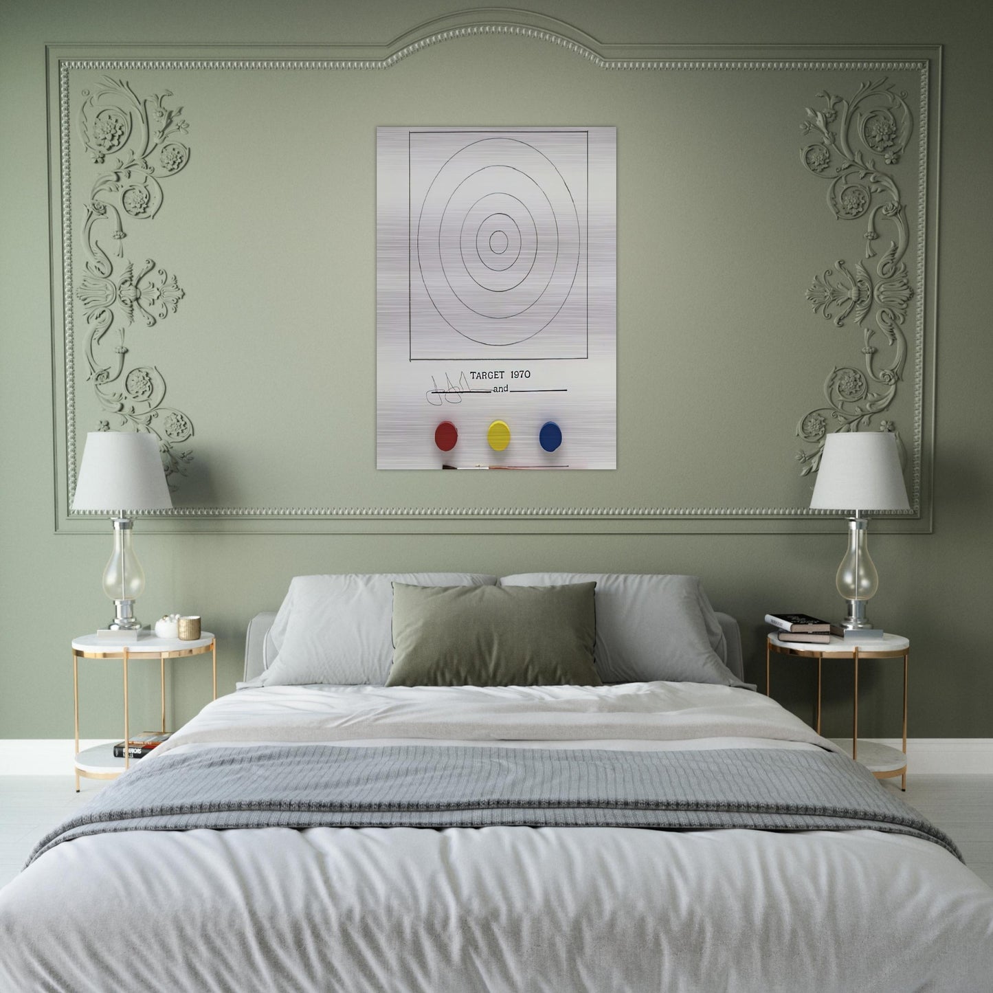 TARGET ULAE 89 - Jasper Johns Brushed Aluminum Print - 70x100 cm / 28x40 inches | Jasper Johns Aluminum Print | Jasper Johns Prints