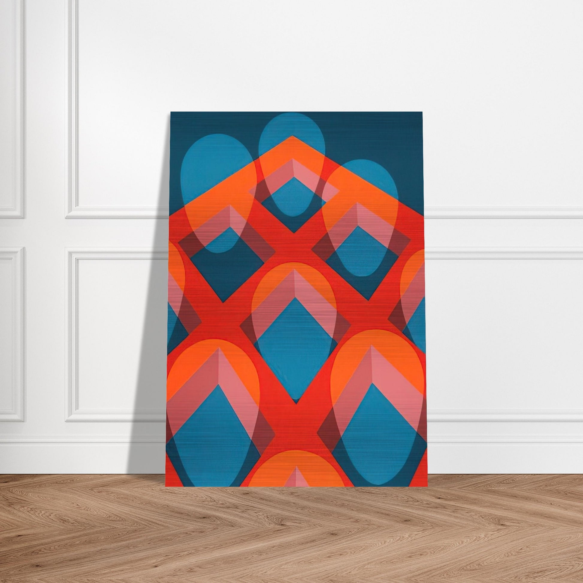 Untitled - Faces in a Grid Red and Blue - 1973 - Clarence Holbrook Carter Brushed Aluminum Print - 70x100 cm / 28x40 inches | Clarence Holbrook Carter Aluminum Print | Clarence Holbrook Carter Prints